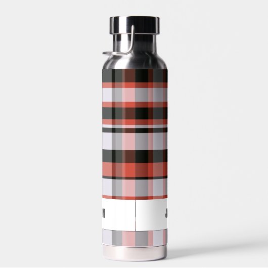 Trendy Modern Gepersonaliseerd Plaid Waterfles (Rechts)