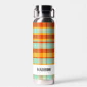 Trendy Modern Gepersonaliseerd Plaid Waterfles (Achterkant)