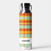 Trendy Modern Gepersonaliseerd Plaid Waterfles (Voorkant)