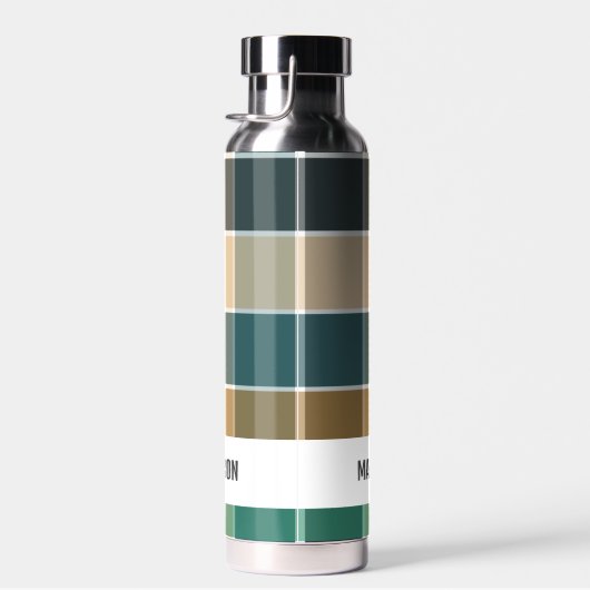 Trendy Modern Gepersonaliseerd Plaid Waterfles (Rechts)