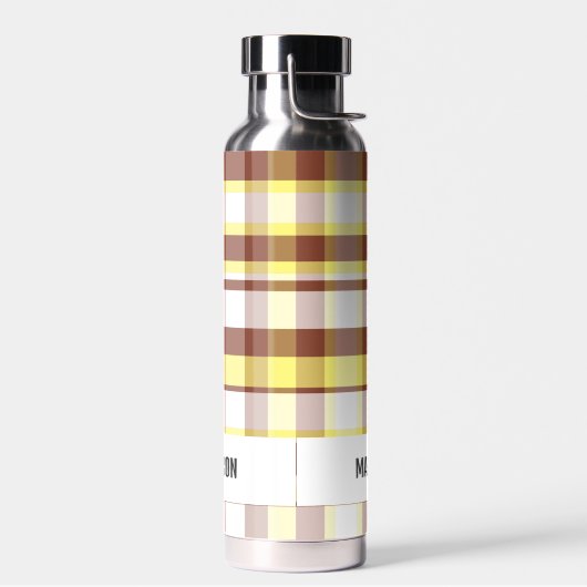 Trendy Modern Gepersonaliseerd Plaid Waterfles (Links)