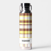 Trendy Modern Gepersonaliseerd Plaid Waterfles (Voorkant)