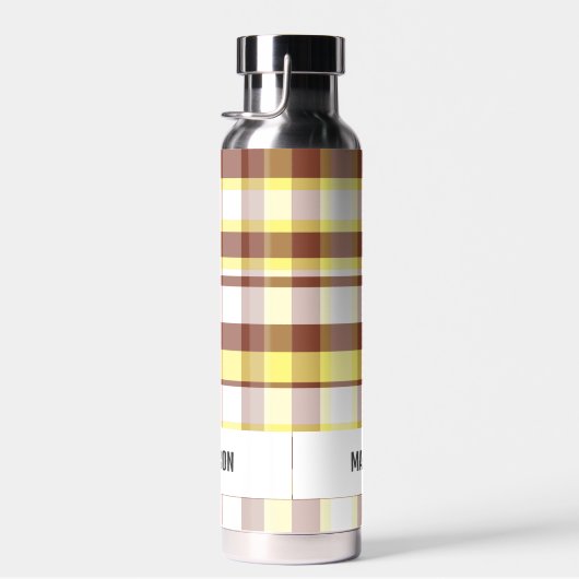 Trendy Modern Gepersonaliseerd Plaid Waterfles (Rechts)