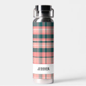 Trendy Modern Gepersonaliseerd Plaid Waterfles (Achterkant)