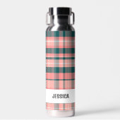 Trendy Modern Gepersonaliseerd Plaid Waterfles (Voorkant)