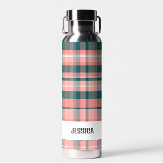 Trendy Modern Gepersonaliseerd Plaid Waterfles