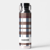Trendy Modern Gepersonaliseerd Plaid Waterfles (Voorkant)