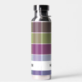 Trendy Modern Gepersonaliseerd Plaid Waterfles (Links)