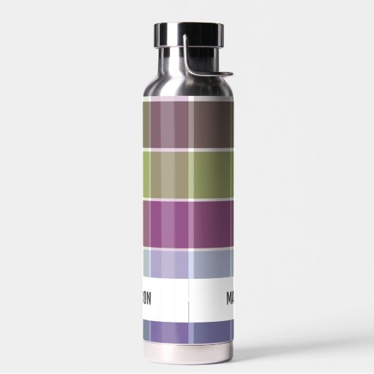 Trendy Modern Gepersonaliseerd Plaid Waterfles (Links)