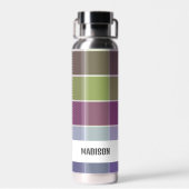 Trendy Modern Gepersonaliseerd Plaid Waterfles (Achterkant)