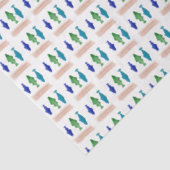 Trendy Modern Gevist vispatroon Tissuepapier (Detail)