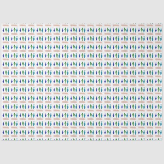 Trendy Modern Gevist vispatroon Tissuepapier (Voorkant)