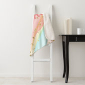 Trendy Modern Girly Glitter Floral Personalized Sherpa Deken (In situ)