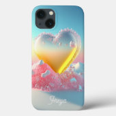Trendy Modern Girly Love Heart Persoonlijke naam Case-Mate iPhone Case (Achterkant)