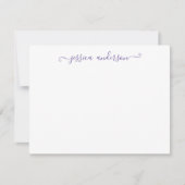 Trendy Modern Girly Stylish Violet Paars Script Notitiekaartje (Voorkant)