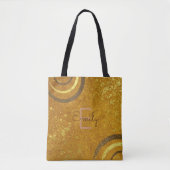 Trendy Modern Glam Chic Fancy Gold Glitter Tote Bag (Voorkant)