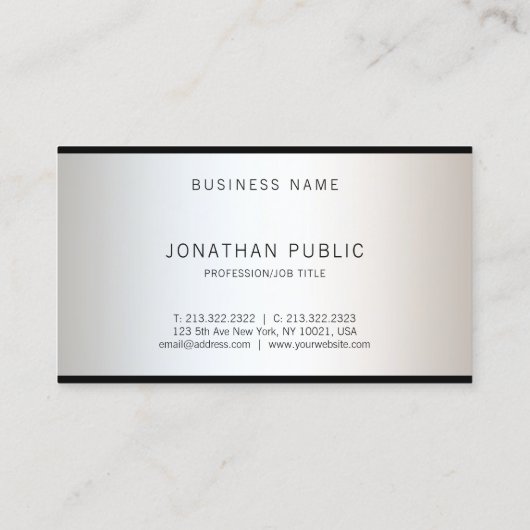 Trendy Modern Glamor Professional Creative Plain Visitekaartje (Achterkant)