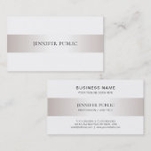 Trendy Modern Glamoureuze Faux Silver Plain Luxury Visitekaartje (Voorkant / Achterkant)