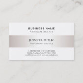 Trendy Modern Glamoureuze Faux Silver Plain Luxury Visitekaartje (Achterkant)