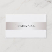 Trendy Modern Glamoureuze Faux Silver Plain Luxury Visitekaartje (Voorkant)