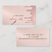 Trendy Modern Glitter Drops, Lipstick, Makeup Visitekaartje (Voorkant / Achterkant)