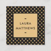 Trendy Modern Gold Black Dot Design Professional Vierkante Visitekaartje (Voorkant)