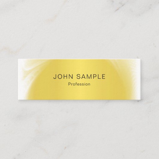 Trendy Modern Gold Blik Minimalistisch design Mini Visitekaartje (Voorkant)