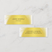 Trendy Modern Gold Blik Minimalistisch design Mini Visitekaartje (Voorkant / Achterkant)