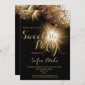 Trendy Modern Gold Disco Ball Kaart (Voorkant / Achterkant)