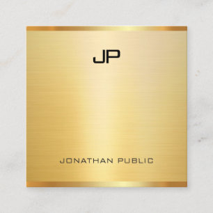Trendy Modern Gold Elegant Professionele Sjabloon Vierkante Visitekaartje