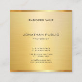 Trendy Modern Gold Elegant Professionele Sjabloon Vierkante Visitekaartje (Achterkant)