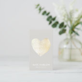 Trendy Modern Gold Heart Beauty Salon Visitekaartje (Staand voorkant)