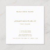 Trendy Modern Gold Monogrammed Chic Sjabloon Vierkante Visitekaartje (Achterkant)