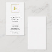 Trendy Modern Gold Monogrammed Elegant Plain Visitekaartje (Voorkant / Achterkant)