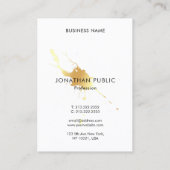 Trendy Modern Gold Splash Elegant Sjabloon Visitekaartje (Achterkant)
