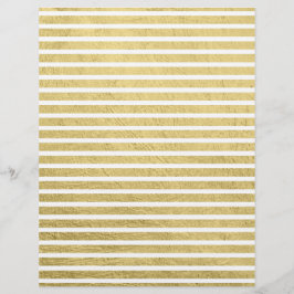 Trendy Modern Gold Stripes Glam Scrapbook Paper Briefhoofd