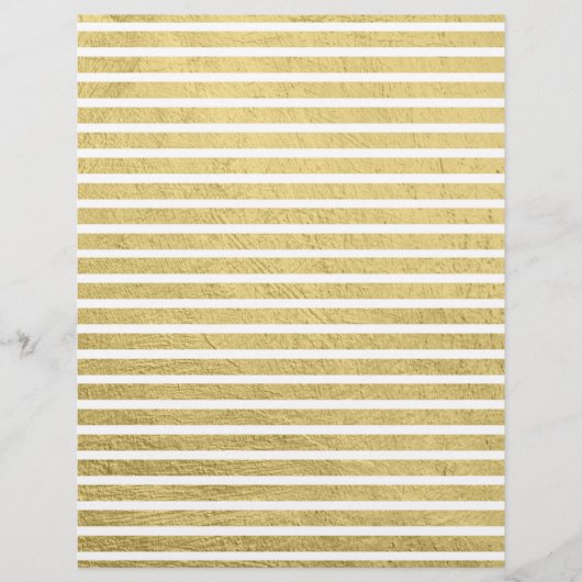 Trendy Modern Gold Stripes Glam Scrapbook Paper Briefhoofd (Voorkant)