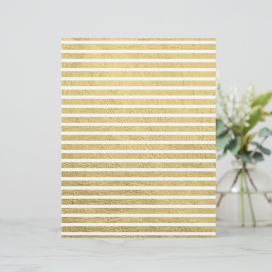 Trendy Modern Gold Stripes Glam Scrapbook Paper Briefhoofd (Staand voorkant)