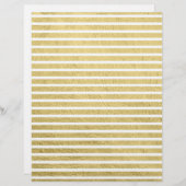 Trendy Modern Gold Stripes Glam Scrapbook Paper Briefhoofd (Voorkant / Achterkant)