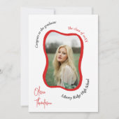 Trendy modern golvende foto afstuderen Invitation Kaart (Voorkant)