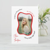 Trendy modern golvende foto afstuderen Invitation Kaart (Staand voorkant)