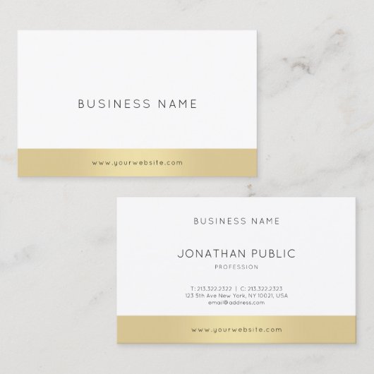 Trendy Modern Goud Eenvoudig Ontwerp Elegante Sjab Visitekaartje (Voorkant / Achterkant)