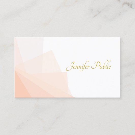 Trendy Modern Goud Handgeschreven Script Naam Eleg Visitekaartje (Voorkant)