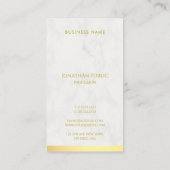 Trendy Modern Goud Marmer Handgeschreven Naam Teks Visitekaartje (Achterkant)