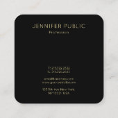 Trendy Modern Goud Monogram Zwart Sjabloon Elegant Vierkante Visitekaartje (Achterkant)