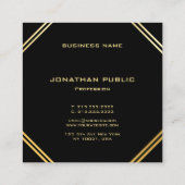 Trendy Modern Goud Monogrammed Elegante Sjabloon Vierkante Visitekaartje (Achterkant)