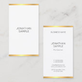 Trendy Modern Goud Wit Eenvoudige Elegante Sjabloo Visitekaartje (Voorkant / Achterkant)