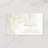 Trendy Modern Goud Wit Marmer Elegante Sjabloon Visitekaartje (Achterkant)