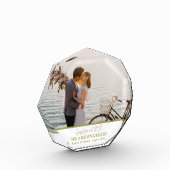 Trendy Modern Gouden Verlovings Koppel Foto Blok (Links)