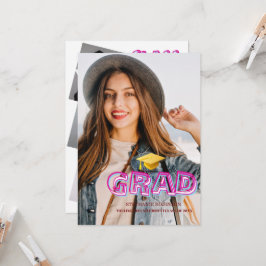 Trendy Modern Grad Photo Graduation 2026 Kaart